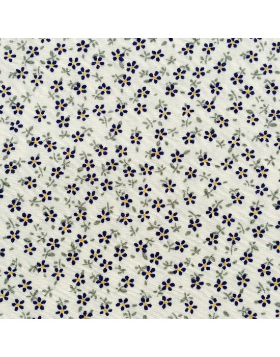 Tela patchwork  flores en azul marino  - 10 x 114 cm