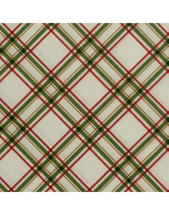 Tela Navidad con rayas y cuadros - 10 x 114 cm