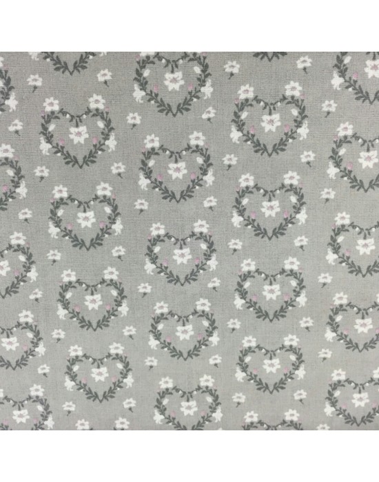 Tela patchwork flores sobre fondo gris - 10 x 114 cm Tela patchwork flores sobre fondo gris - 10 x 114 cm