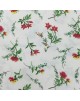 Tela patchwork blanca flores rojas verdes y amarillas 