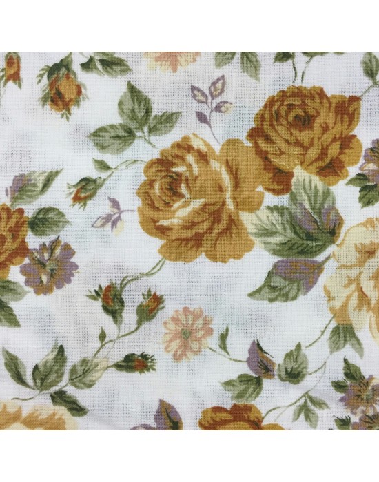 Tela patchwork blanca con flores - 10 x 114 cm Tela patchwork blanca con flores - 10 x 114 cm