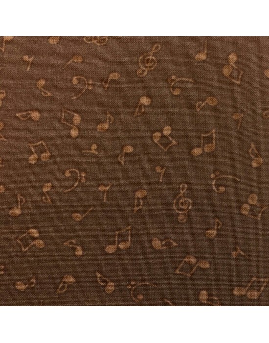 tela patchwork notas musicales sobre fondo marrón - 10 x 110 cm tela patchwork notas musicales sobre fondo marrón - 10 x 110 cm