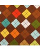 Tela rombos de colores fondo marrón - 10 x 110 cm
