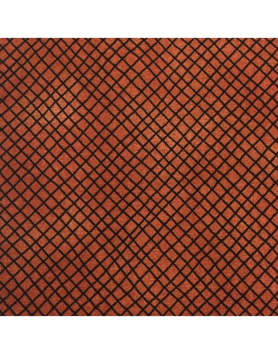 Tela patchwork marrón con rayas negras de Jaqueline Paton - 10 x 114 cm