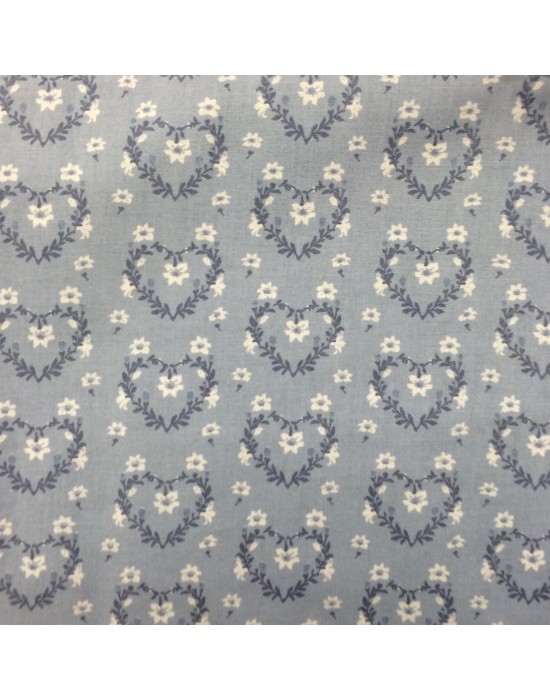 Tela corazones azul con flores blancas - 10 x 145 cm Tela corazones azul con flores blancas - 10 x 145 cm
