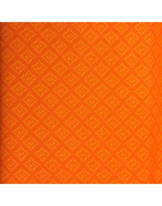 Tela naranja con formas en blanco - 10 x 150 cm
