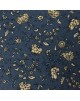 Tela azul con flores en beige - 10 x 150 cm