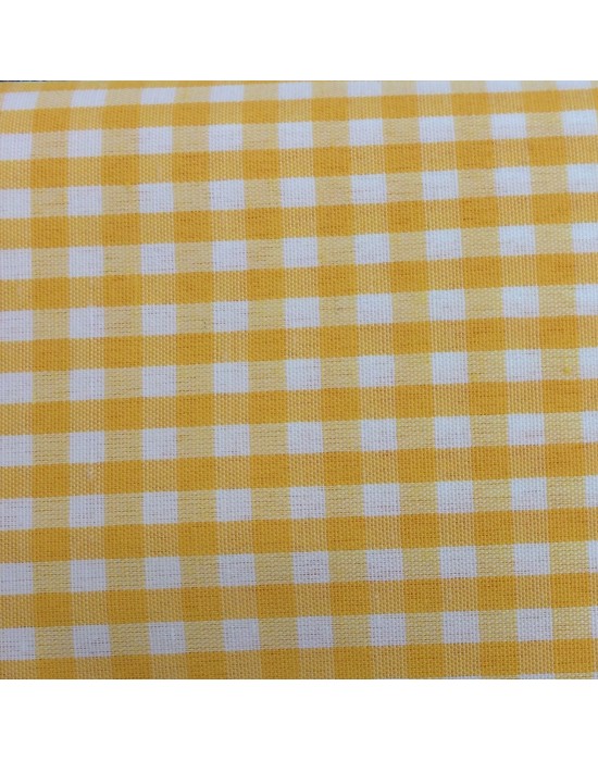 Tela de cuadritos en blanco y amarillo - 10 x 130 cm