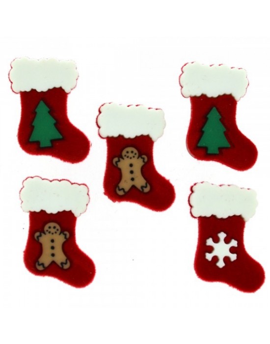 Botón decorativo calcetines papa noel Botón decorativo calcetines papa noel