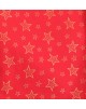 Tela Navidad roja estrellas doradas -10 x 114 cm