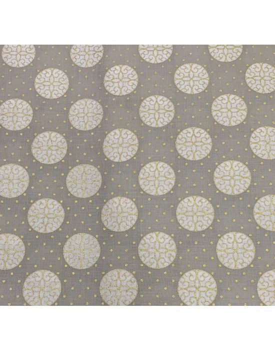 Tela Navidad blanca con estrellas doradas 10 x 140 cm 