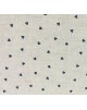 Tela lino liso natural con corazones azules- 10 x 160 cm