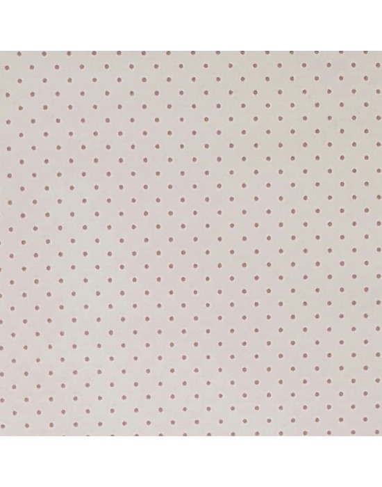 Tela patchwork blanca con motas rosa empolvado   - 10 x 150 cm