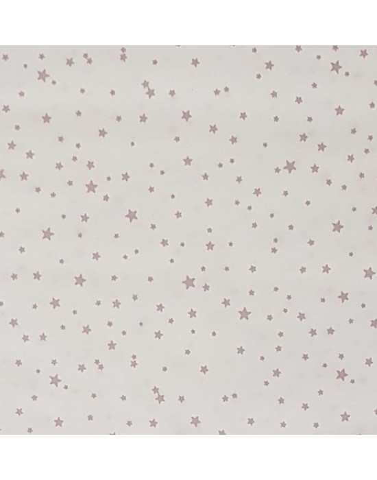 Tela patchwork blanca con estrellas rosa empolvado   - 10 x 140 cm