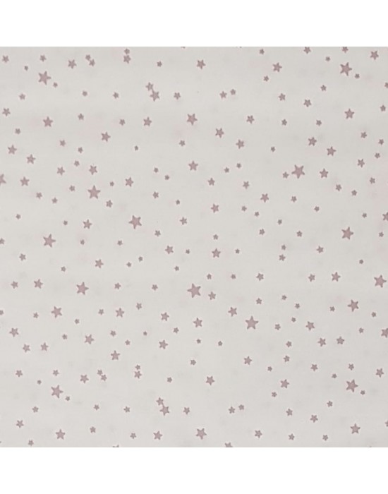 Tela patchwork blanca con estrellas rosa empolvado   - 10 x 140 cm
