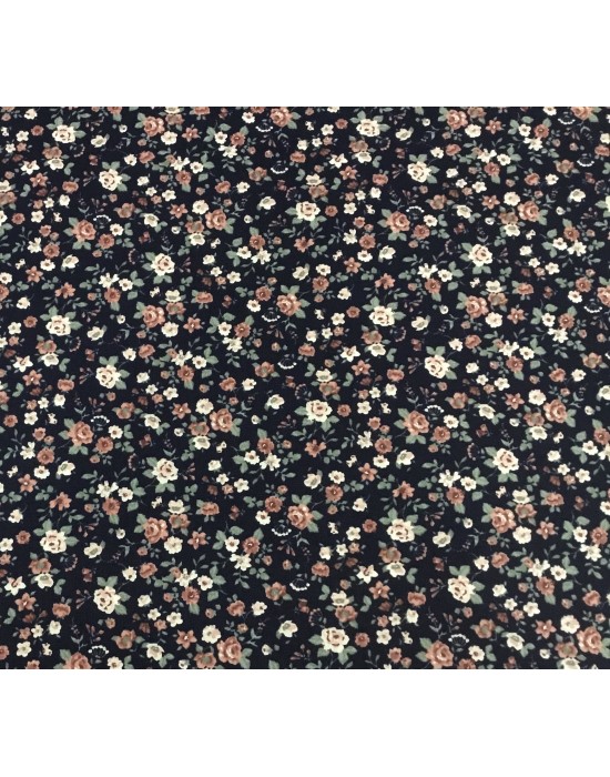 Tela patchwork marino con flores pastel - 10 x 150 cm