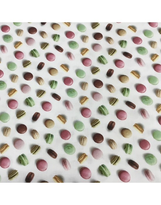 Tela blanca galletitas de colores - 10 x 114cm Tela blanca galletitas de colores - 10 x 114cm