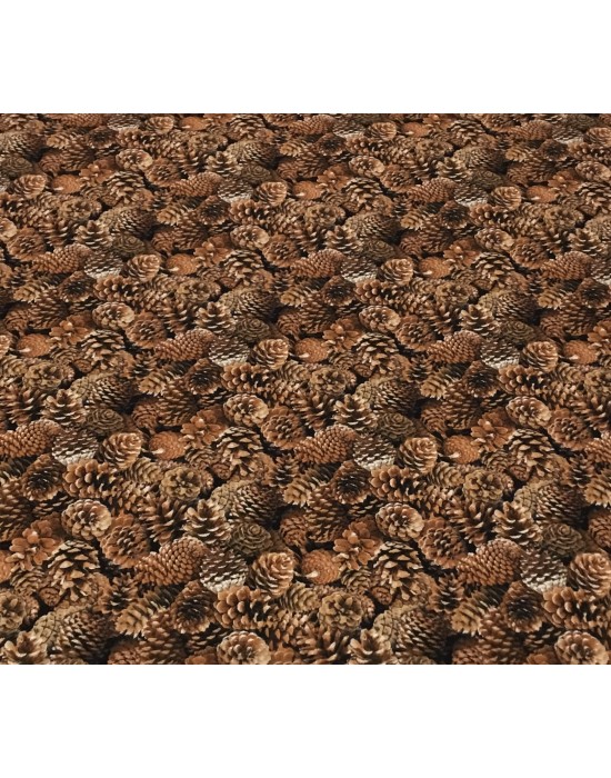 Tela imitación piñas otoñales -10 x 110 cm