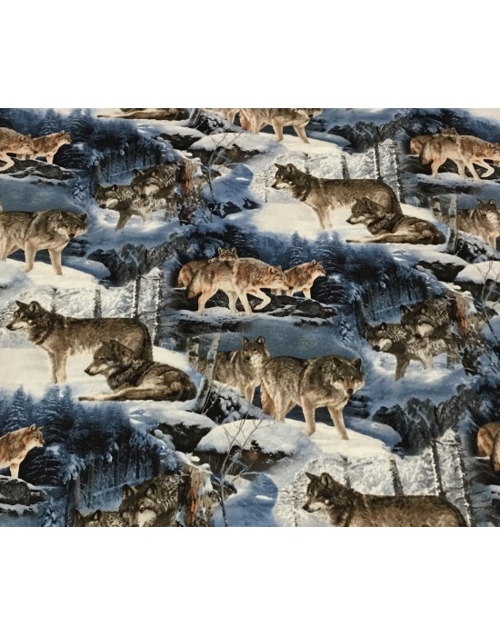 Tela tematica lobos -10 x 110 cm