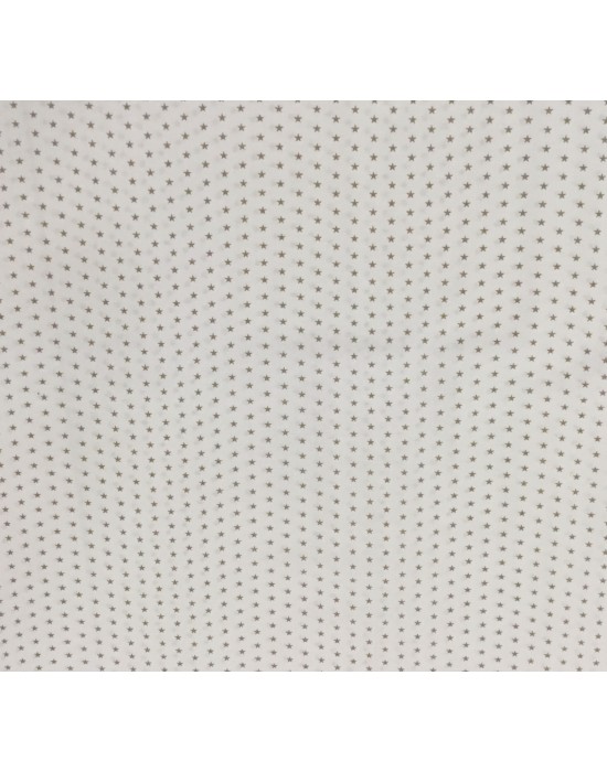 Tela con estrellas beige sobre blanco - 10 x 140 cm Tela con estrellas beige sobre blanco - 10 x 140 cm