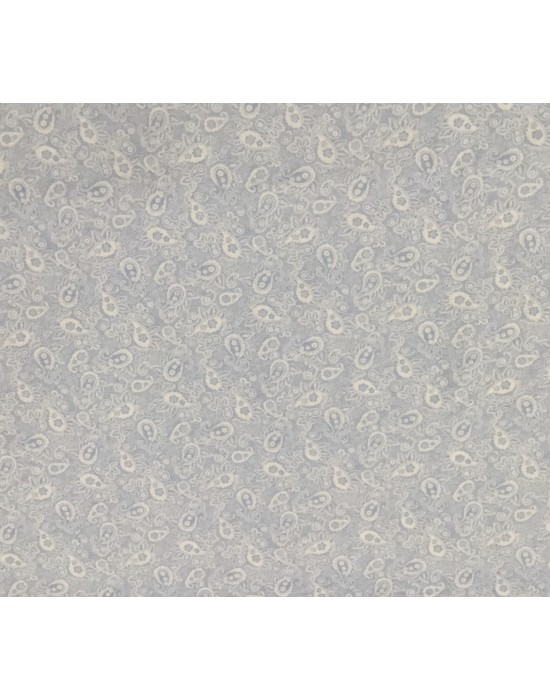 Tela azul con estampado cachemir en blancos -10 x 140 cm