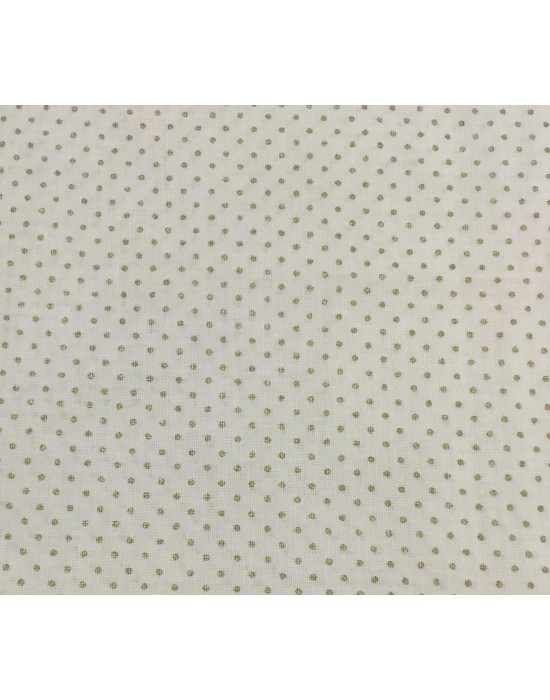 Tela patchwork navidad blanca con motitas doradas 10 x  140 cm