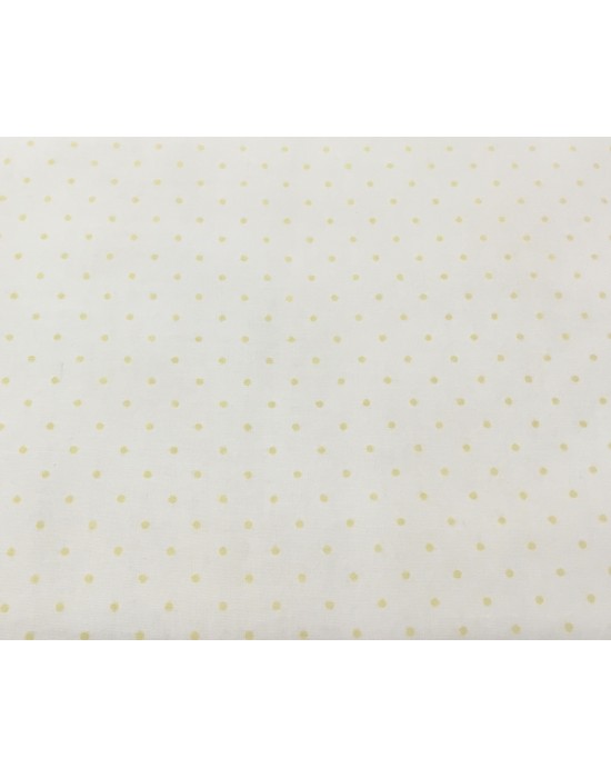 Tela con lunares azul turquesa sobre fondo beige - 10 x 110 cm