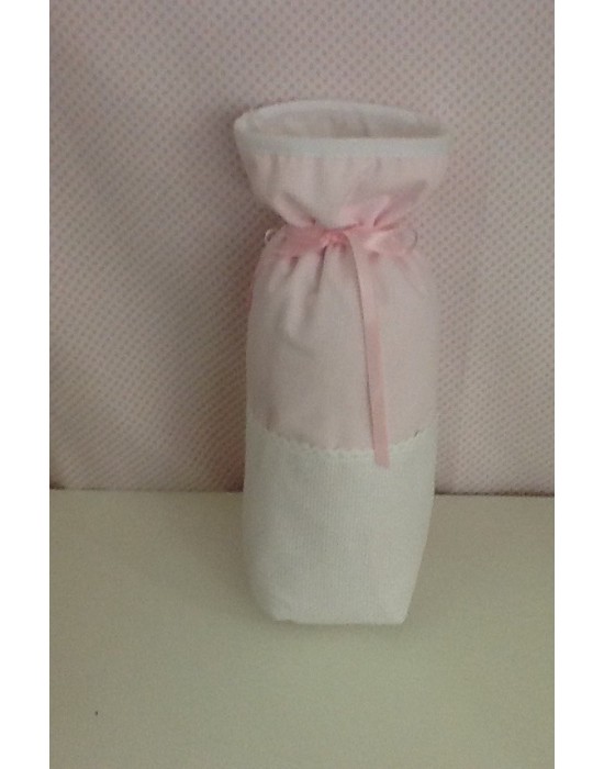 Porta biberones bebe con lazo rosa Porta biberones bebe con lazo rosa